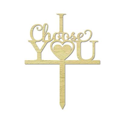 Darling Souvenir I Choose You Custom Wedding Cake Topper Personalized Rustic Wooden Cake Topper With Heart Cake Decoration 7"-8" Inches Wide