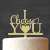 Darling Souvenir I Choose You Custom Wedding Cake Topper Personalized Rustic Wooden Cake Topper With Heart Cake Decoration 7"-8" Inches Wide view 2