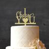 Darling Souvenir I Choose You Custom Wedding Cake Topper Personalized Rustic Wooden Cake Topper With Heart Cake Decoration 7"-8" Inches Wide view 3