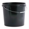 3 X 25 Litre Black Plastic Buckets with LIDS and Metal Handle, Hard Wearing Bucket view 1