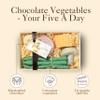Choc on Choc Chocolate Vegetables 5 a Day Gift Box | Handmade Solid White and Dark Chocolate Onion, Mushroom, Asparagus, Cauliflower & Corn, Natural Colors, Fun Novelty Gift - 100g view 2