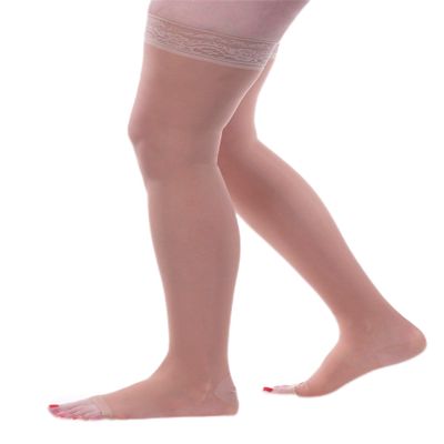 Allegro 20-30mmHg Essential 9 Sheer Compression Stockings - Thigh High, Open Toe, Compression Stockings for Women