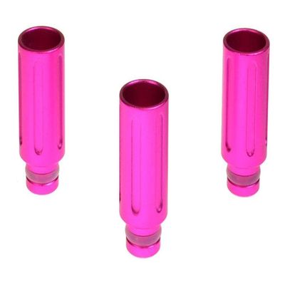 Armerah Flute 510 Drip Tip eCig Mouthpiece Short/Wide Aluminium/Solid 3 Pack Hot Pink