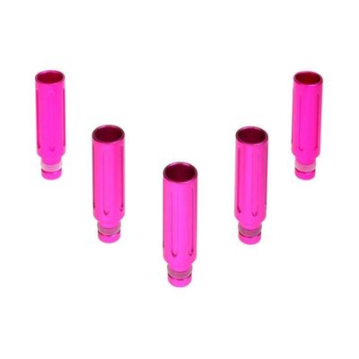 Armerah Flute 510 Drip Tip e-cig Mouthpiece Short/Aluminium/Solid 5 Pack in Hot Pink