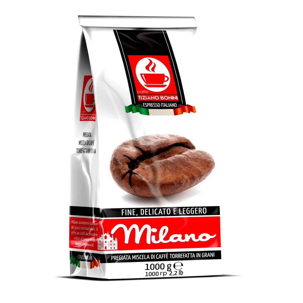 Bonini Milano Blend Italian Roasted Whole Coffee Beans (Pack of 1, 1kg)