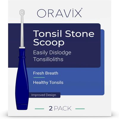 LED Tonsil Stone Remover | Bad Breath Cure | Easily Navigate Tonsil crypts | Tonsil Stones Removal Tool with 3 Interchangeable nozzles | Curettage Pick | Oral Hygiene | ORAVIX