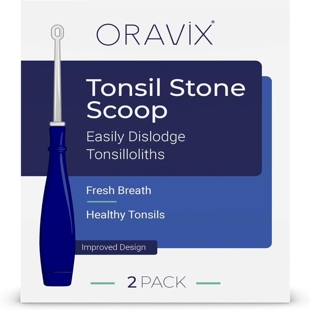 LED Tonsil Stone Remover | Bad Breath Cure | Easily Navigate Tonsil crypts | Tonsil Stones Removal Tool with 3 Interchangeable nozzles | Curettage Pick | Oral Hygiene | ORAVIX