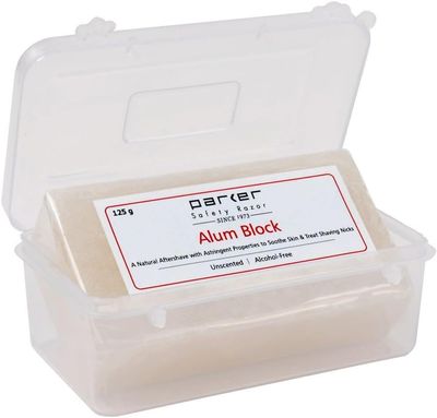 Parker Safety Razor S Large Alum Block with Travel Case (125 G / 4.4 Oz.) - A Natural Aftershave with Antiseptic Properties