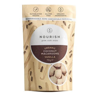 Nourish Organic Vanilla Coconut Macaroons - Keto Snacks - Vegan, Gluten Free, Dairy Free Healthy Snacks made with Natural Ingredients - 110g (Pack of 1)
