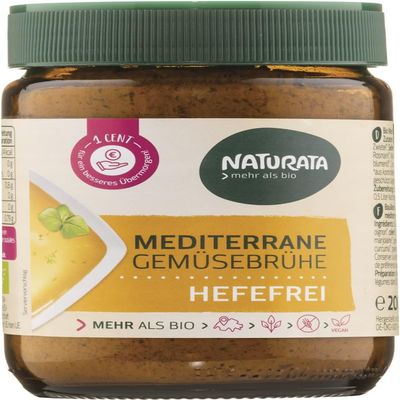 Naturata Organic Mediterranean Vegetable Broth Yeast-Free (6 x 200 g)