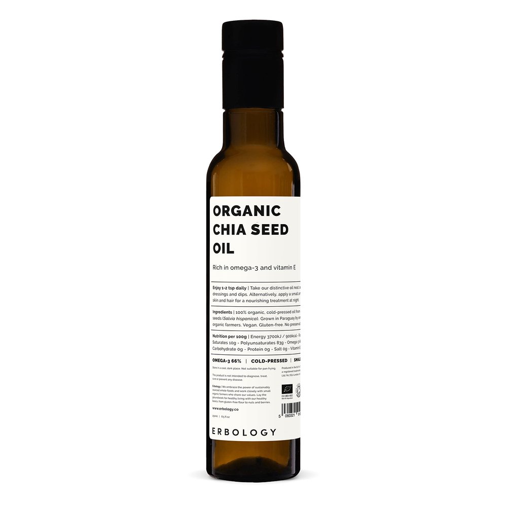 Organic Cold-pressed Chia Seed Oil 200ml - Rich in Omega-3 and Vitamin E