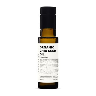 Erbology Organic Chia Seed Oil 100ml - Cold-Pressed - Rich in Omega-3 (66%) and Vitamin E (330% RI) - No Additives or Preservatives - Sustainably Sourced - Vegan - GMO-Free