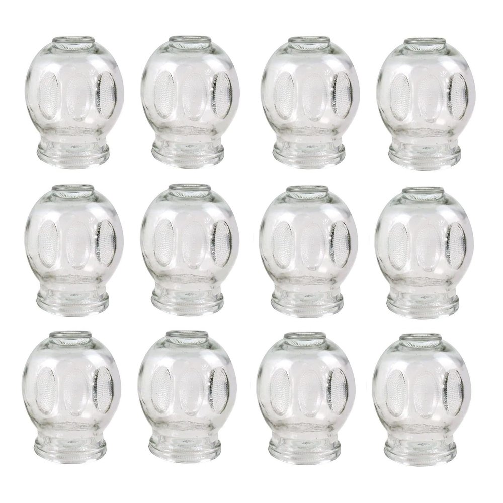 Glass Cupping Glasses Set for Wellness, Vacuum Massage & Cosmetic Applications, Glass Cupping Set for Relaxation, Banki Cupping Massage Cupping Head Glass Cupping (12 Pieces, 7.5 cm)