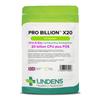 Lindens - Pro Billion X20, 60 Capsules - 20 Billion CFU Plus FOS - 1 a Day, UK Made - High Potency Lactobacillus Acidophilus, Healthy Digestion - Letterbox Friendly, Vegan view 1