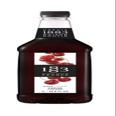1883 Maison Routin Premium Cherry Syrup for Cocktails, Mocktails, Iced Tea, Smoothies - Vegan-Friendly, Allergen-Free, No Artificial Colours or Preservatives- 1L PET Bottle