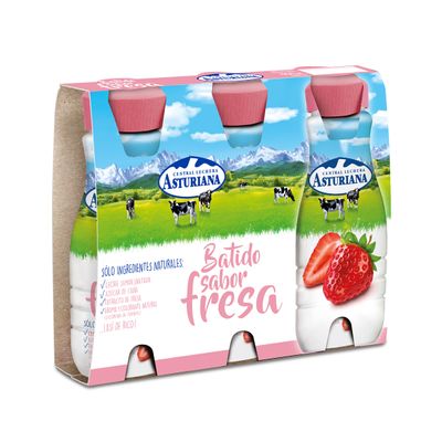 Central Dairy Asturiana Strawberry Shake 200ml (Pack of 3)