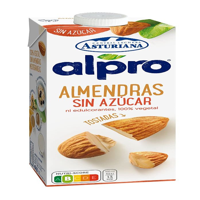 Alpro Central Lechera Asturiana unsweetened Almond Milk Container 1 lt