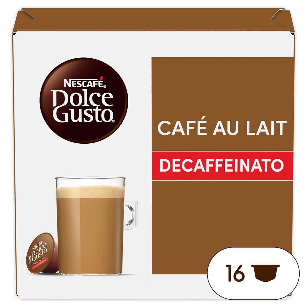 Nescafe Dolce Gusto Cafe Au Lait Decaff Pods, Pack of 16