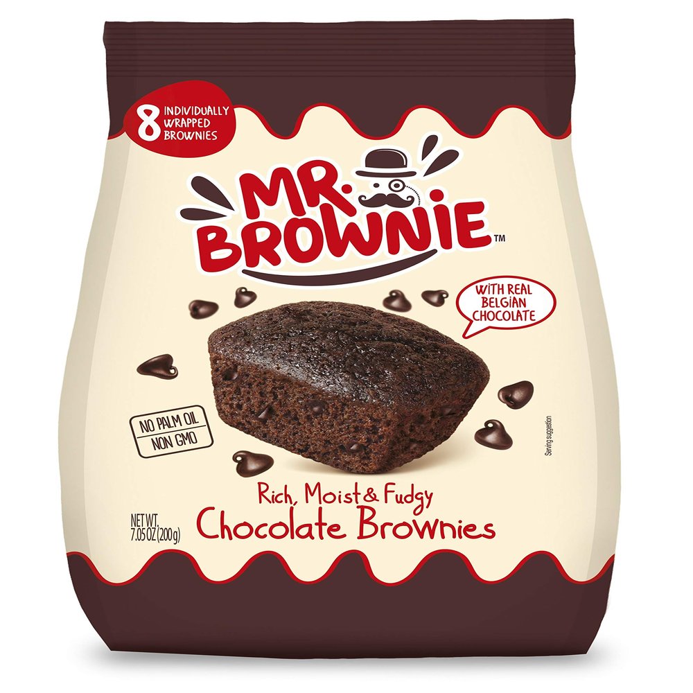 Mr. Brownie Belgian Chocolate Brownies | 8 Brownies Per Pack | Also Hot A Pleasure | Delicious Fine Cookies | Palm Oil Free | 200g
