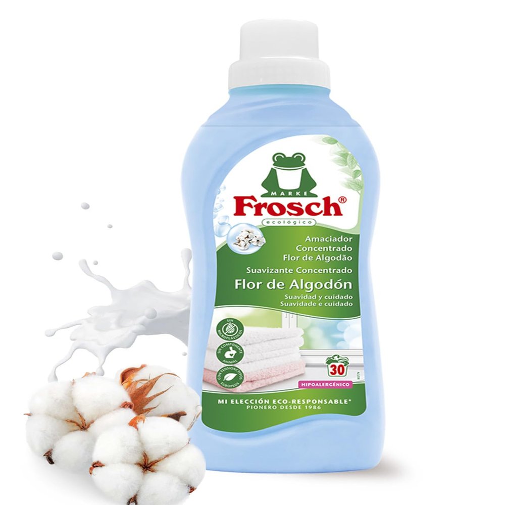 Frosch Cotton Flower Softener 750 ml, Concentrated, Hypoallergenic, 31 Washes
