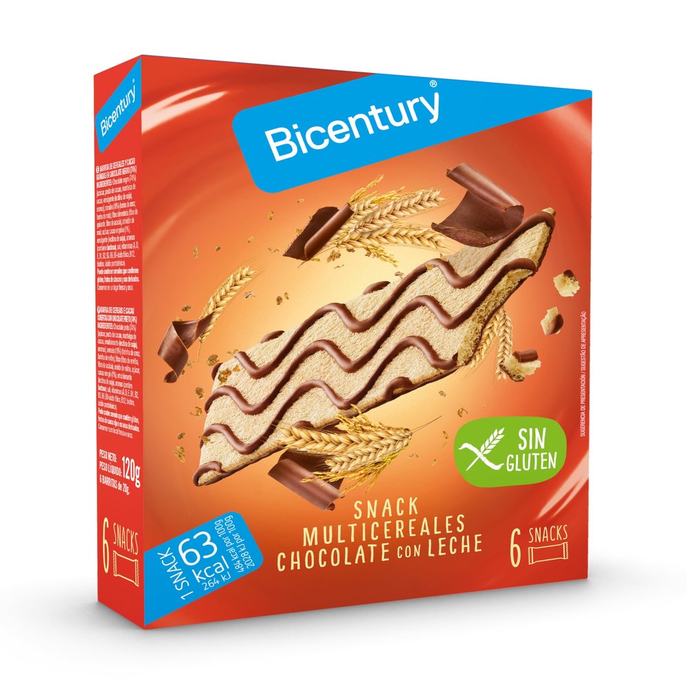 Bicentury - Multicereals bar sarialis gluten free - 78g - Milk Chocolate