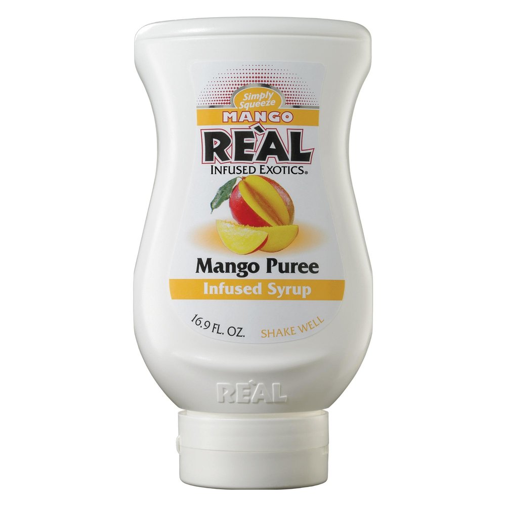 Real Syrup | Mango Puree Infused Fruit Syrup | Made with Real Mango | 500ml |Natural Ingredients| Cocktails, Baking, Smoothies, Mixing Drinks, Desserts, Cooking