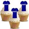 12 x Everton FC Football Shirts - Choose from UNFLAVOURED or Vanilla-SWEETENED Toppers - Fun Novelty Birthday Premium Stand UP Edible Wafer Card Cake Toppers Decorations (Unflavoured) view 1