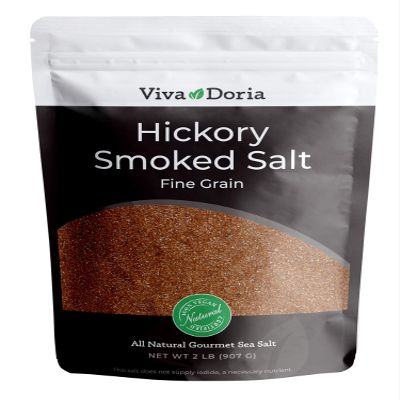 Viva Doria Hickory Smoked Sea Salt, Hickorywood Salt, Fine Grain, 2 lb (907g)