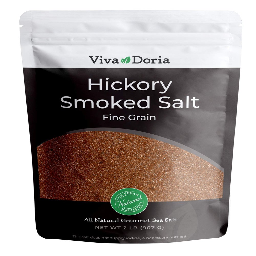 Viva Doria Hickory Smoked Sea Salt, Hickorywood Salt, Fine Grain, 2 lb (907g)