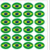24 Precut Brazilian Brazil Flag Edible Wafer Paper Cake Toppers Decorations view 2