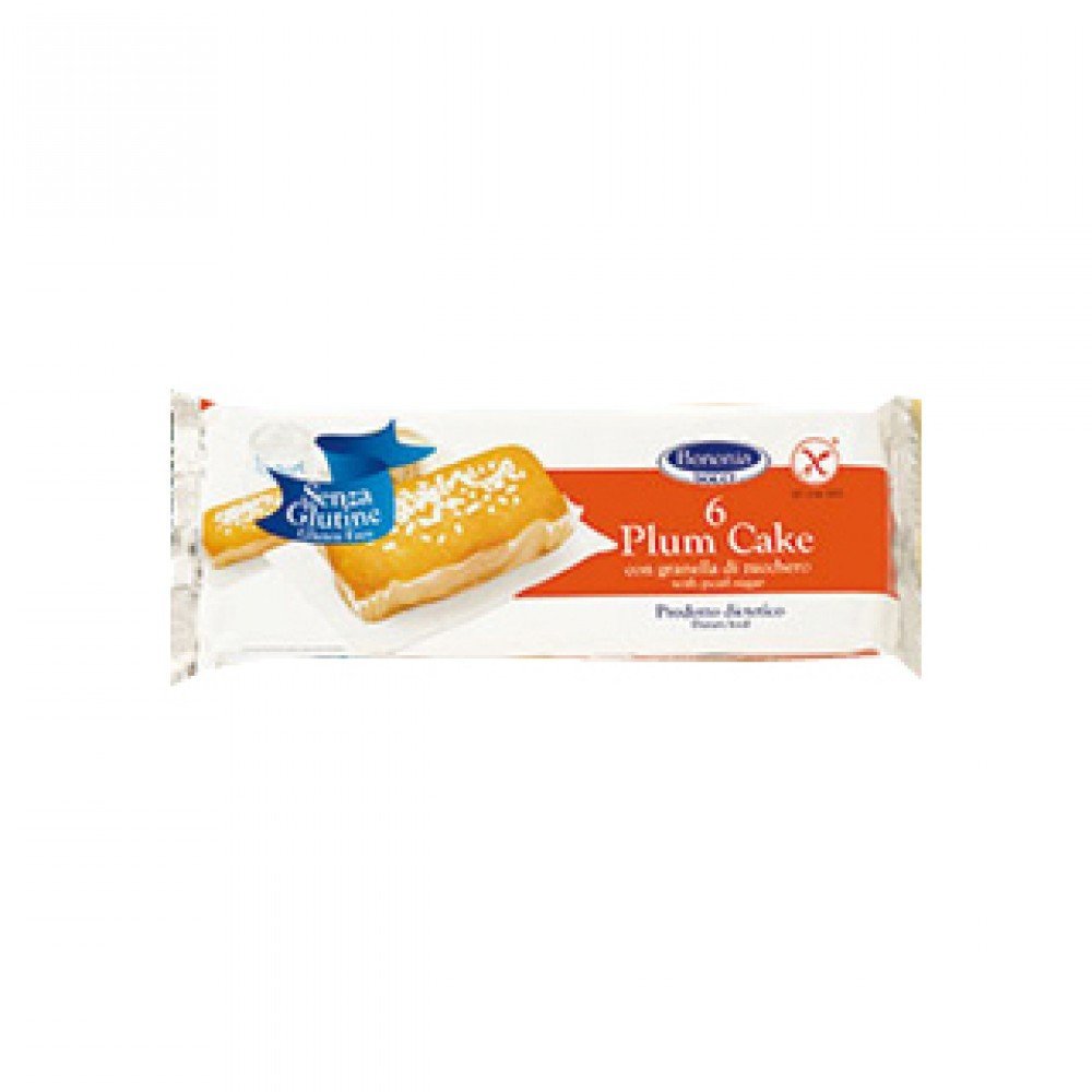 Bononia Plum Cake With Grains Of Sugar Gluten 222g 6 Pieces