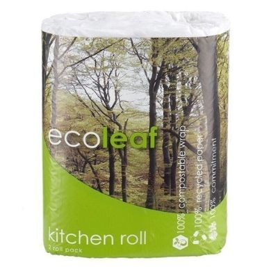 Suma Ecoleaf 3 Ply Kitchen Towel Twin Roll Pack (Single Pack) by Suma