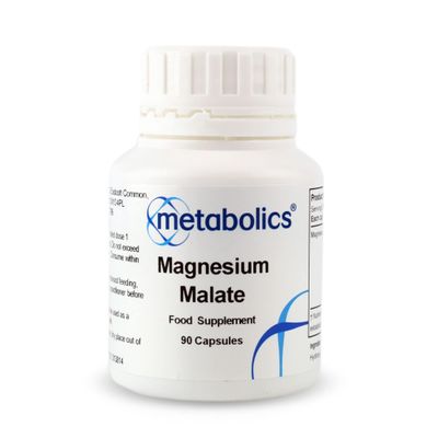 Magnesium Malate 90 Vegan Capsules | High Absorption Magnesium Supplement for Energy, Muscle Function & Stress Support | UK Made | Metabolics