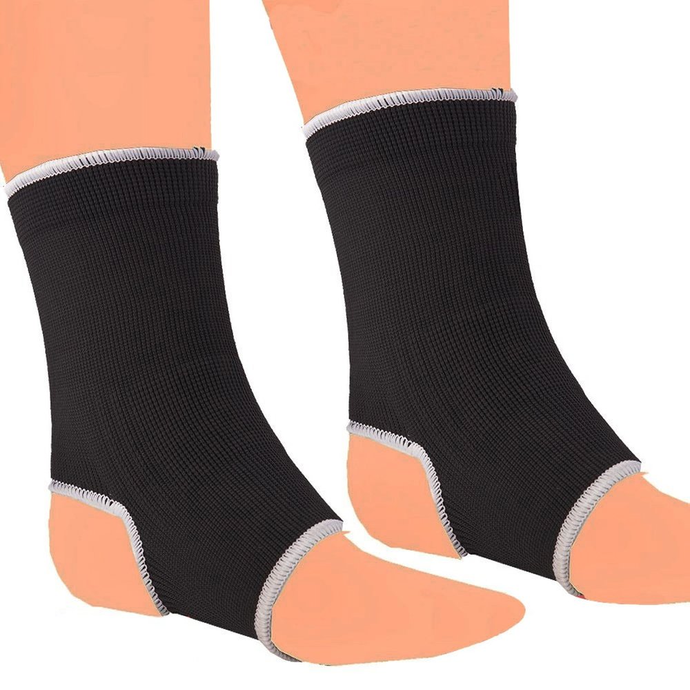2 x Elasticated Black Ankle Support Sprain Brace Arthritis Strain Sleeve Bandage Wrap Unisex