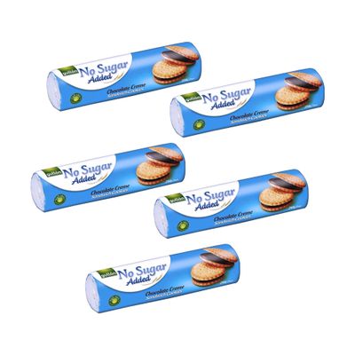 Gullon Sandwich Cookie Chocolate Cream, No Sugar Added  8.8 Oz 250G (Pack of 5)