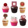 27 Stand Up 40th Ruby Wedding Anniversary Edible Wafer Paper Cake Toppers Decorations view 1