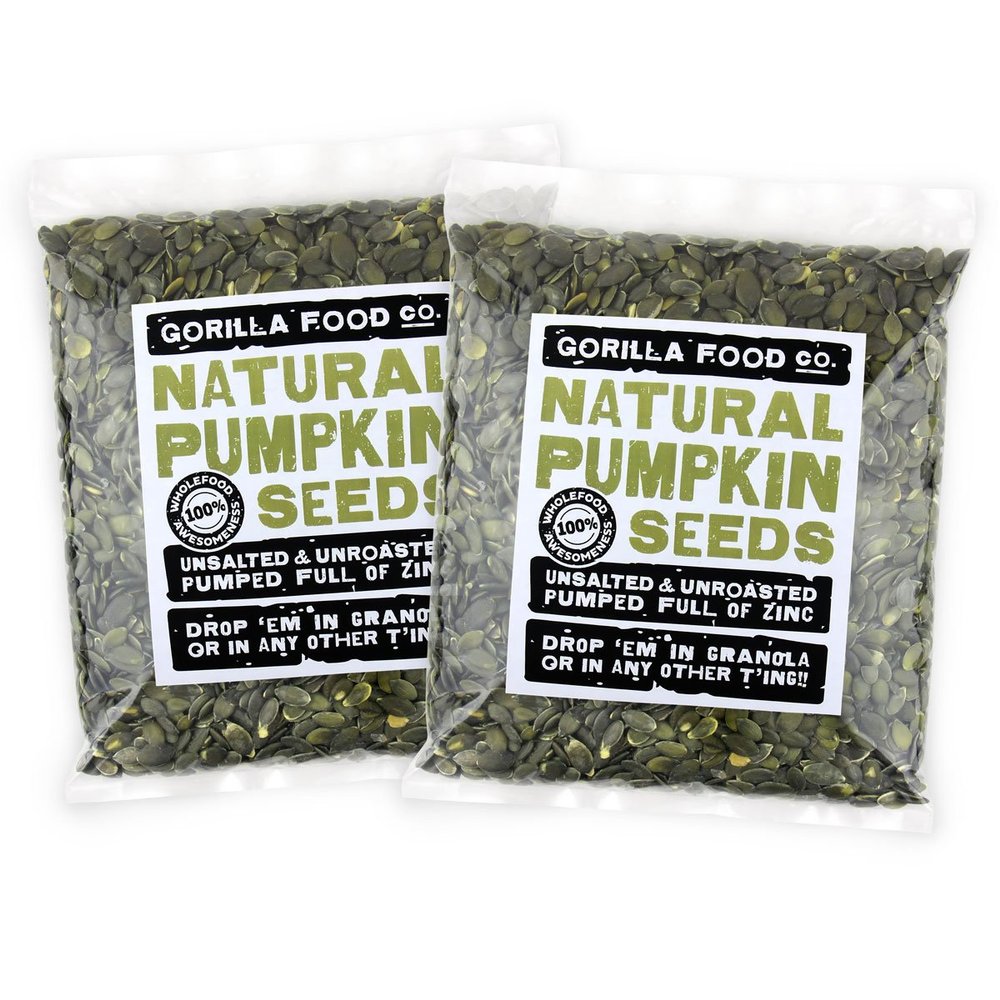 Gorilla Food Co. Pumpkin Seeds - 1.6kg (2 x 800g) | Raw | High Protein | Non-GMO | Grade AA