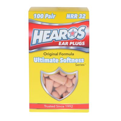 HEAROS Ultimate Softness Foam Earplugs, 32dB NRR Ear Plugs, 100 Pairs, Soft Ear Plugs Noise Reduction for Hearing Protection, Sleeping, Snoring, Working, Shooting,