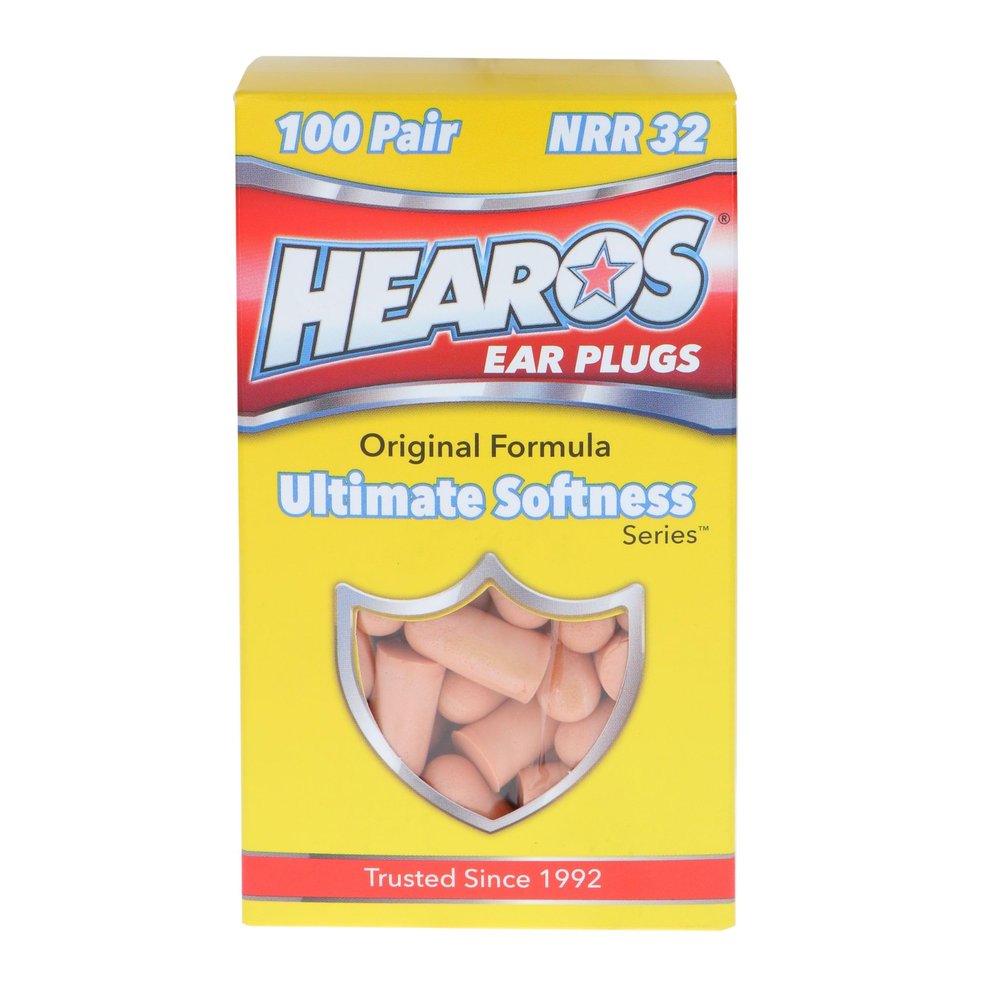 HEAROS Ultimate Softness Foam Earplugs, 32dB NRR Ear Plugs, 100 Pairs, Soft Ear Plugs Noise Reduction for Hearing Protection, Sleeping, Snoring, Working, Shooting,