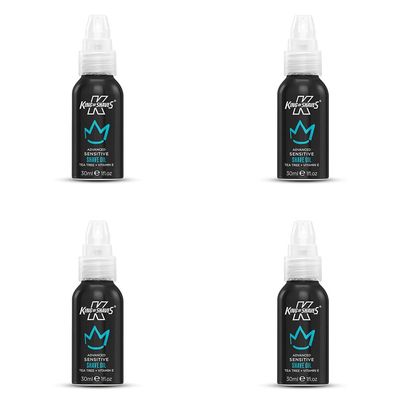 King of Shaves Advanced Sensitive Shaving Oil For Men With Handy Pump, For A Close and Comfortable Shave, Shave Oil For Men 4x30ml