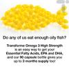 Omega 3 Fish Oil 1000mg 90 Softgels, Pure High Strength, Balanced EPA & DHA, Natural Vitamin E, by Transforme view 3