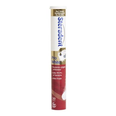 THREE PACKS of Steradent Pro White Denture Cleanser 30 Tablets