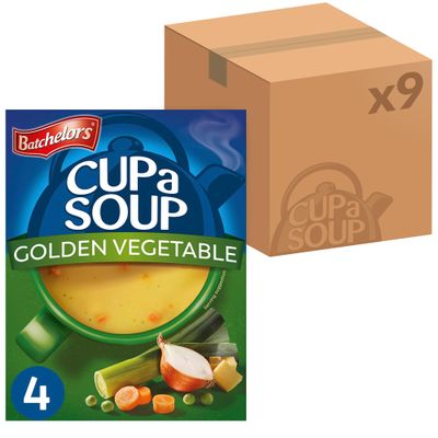 Batchelors Cup a Soup Golden Vegetable Instant Soup, 4 Sachets Per 82 g Box (Total 9 Boxes = 36 Sachets)