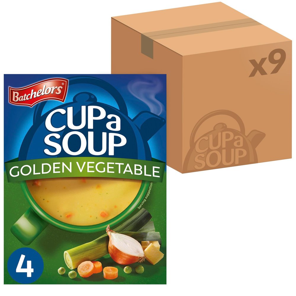 Batchelors Cup a Soup Golden Vegetable Instant Soup, 4 Sachets Per 82 g Box (Total 9 Boxes = 36 Sachets)