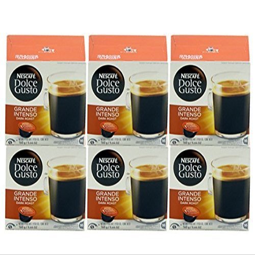 Dolce Gusto Dark Roast Capsules For The Dolce Gusto Machine By Nescafe (Case of 6 packages; 96 Capsules Total) by Nescaf