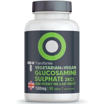 Glucosamine Sulphate 2KCl 1500mg 90 Tablets, High Strength, Vegan, Coated, Breakable, Easy to Swallow, 3 Months Supply, Gluten Free, by Transforme