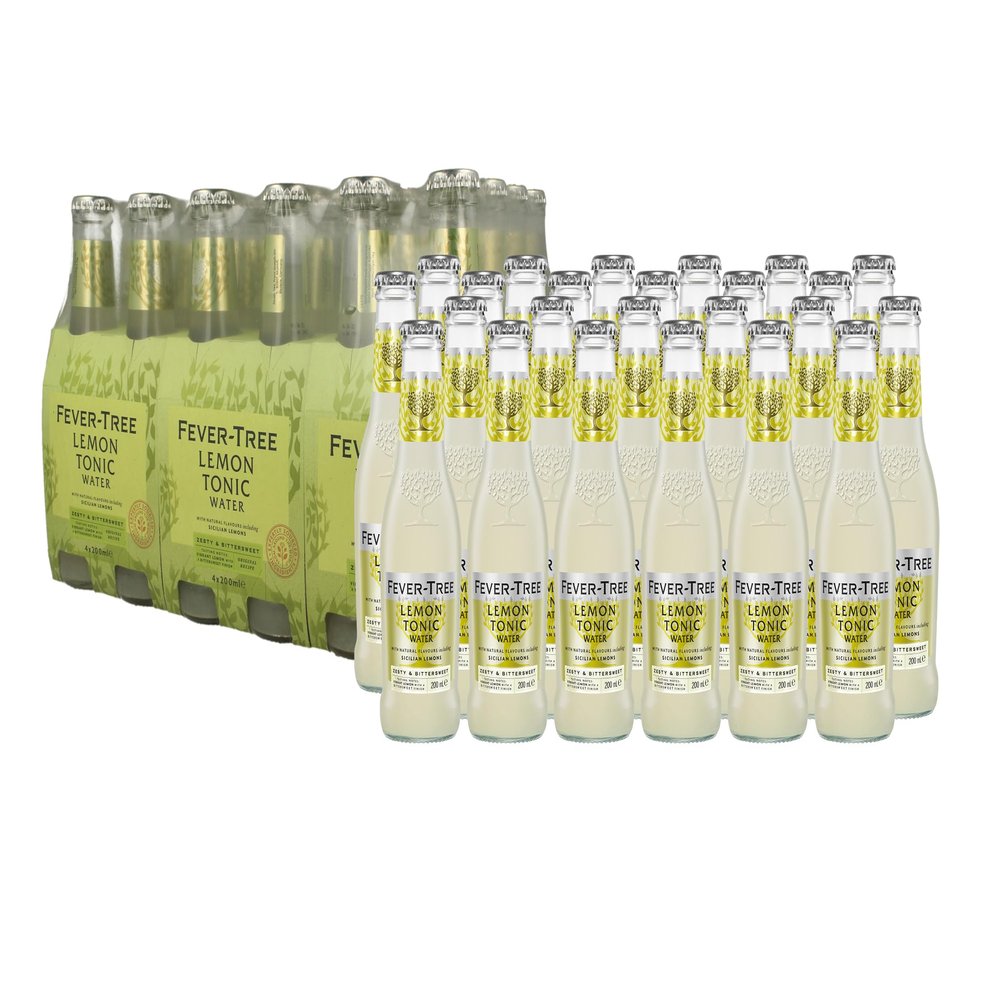 Fever-Tree Lemon Tonic Water 4 x 200 ml (Pack of 6, Total 24 Bottles)