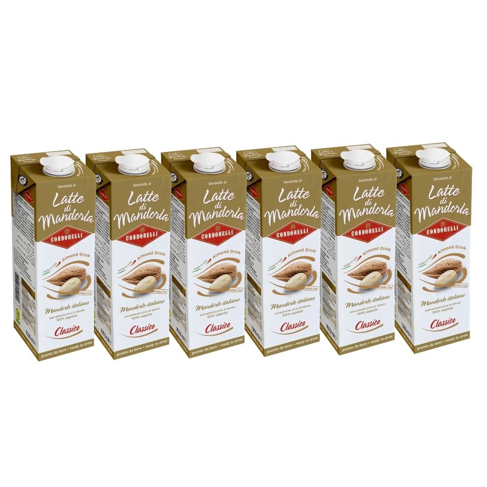 6x Condorelli Latte di mandorla 1l Almond Milk Drink Unsweetened