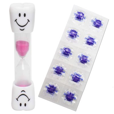 Smile Toothbrush Timer & 10 Disclosing Tablets (Pink)