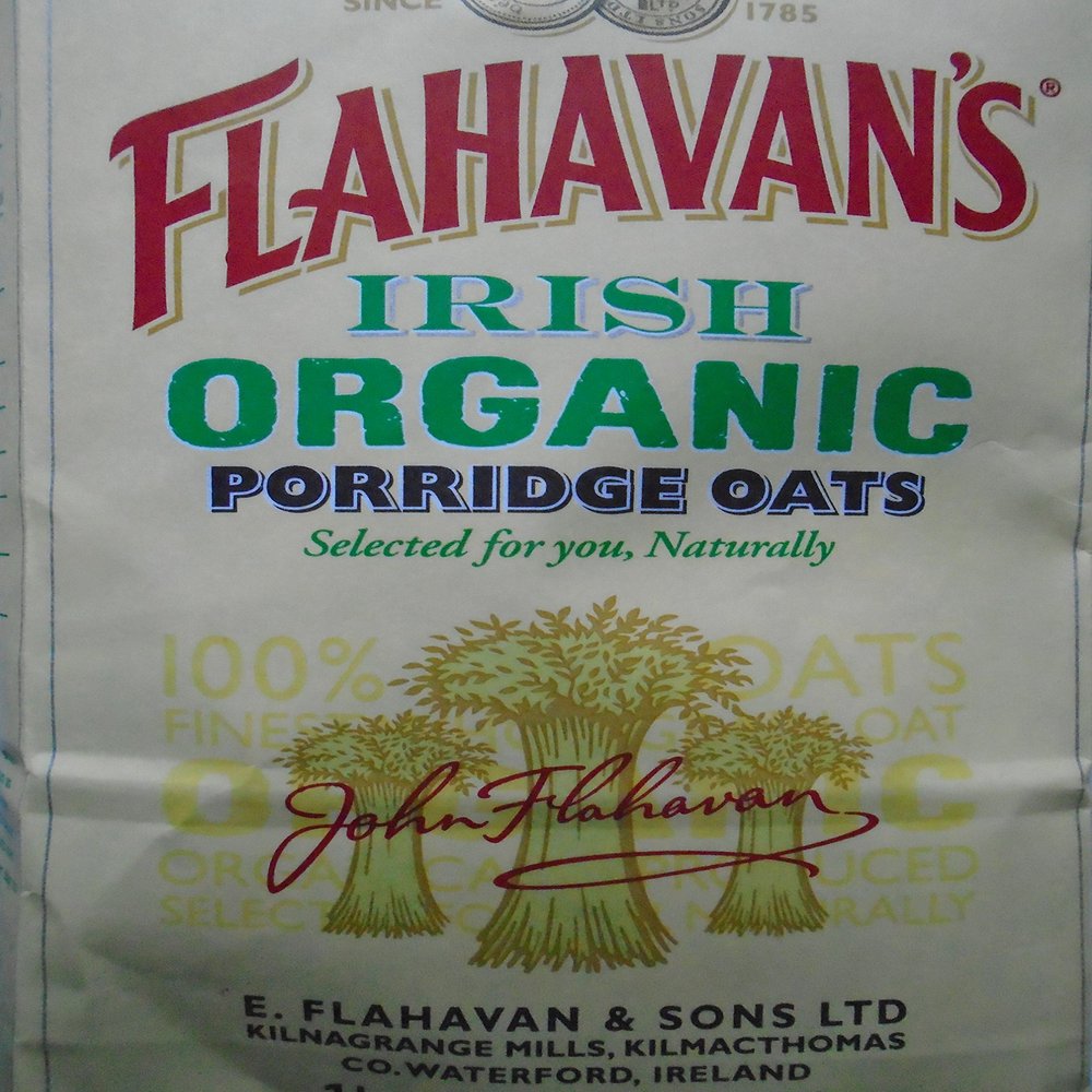 Flahavans Irish Organic Porridge Oats 1kg (Pack of 2)